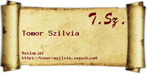 Tomor Szilvia névjegykártya